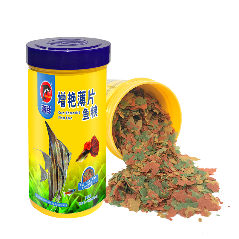 热带鱼饲料薄片观赏小型热带鱼粮金鱼饲料亮色七彩孔雀鱼鱼食高清大图