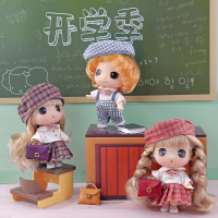 女孩男孩玩具9CM冬己校园系列-紫格子款FDE0907