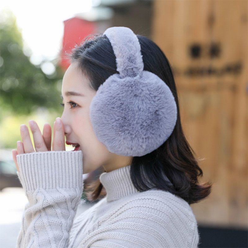 米色光板折叠耳罩耳套耳罩保暖女耳包男冬季护耳罩暖耳朵套冬可爱耳捂