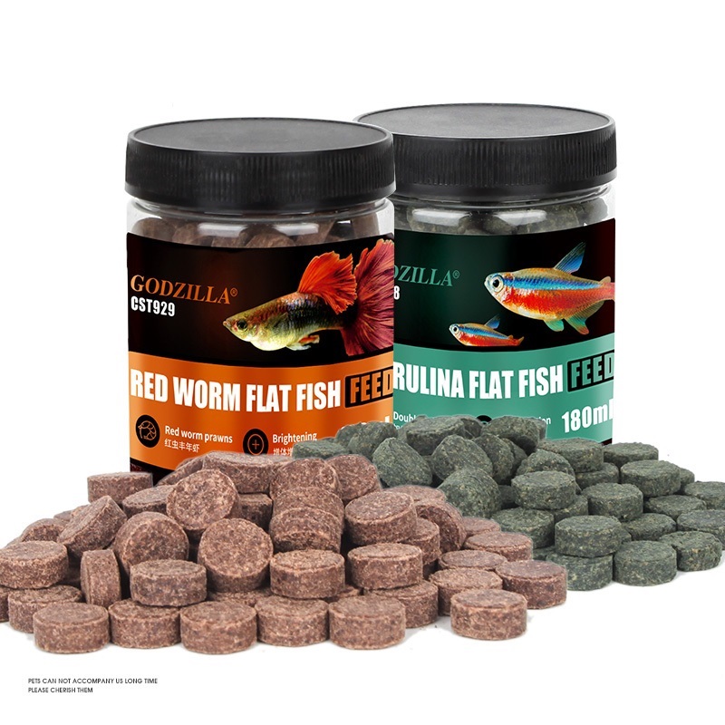 小型鱼贴片鱼食孔雀鱼饲料热带鱼红绿灯科鱼饲料通用型小型鱼粮食高清大图