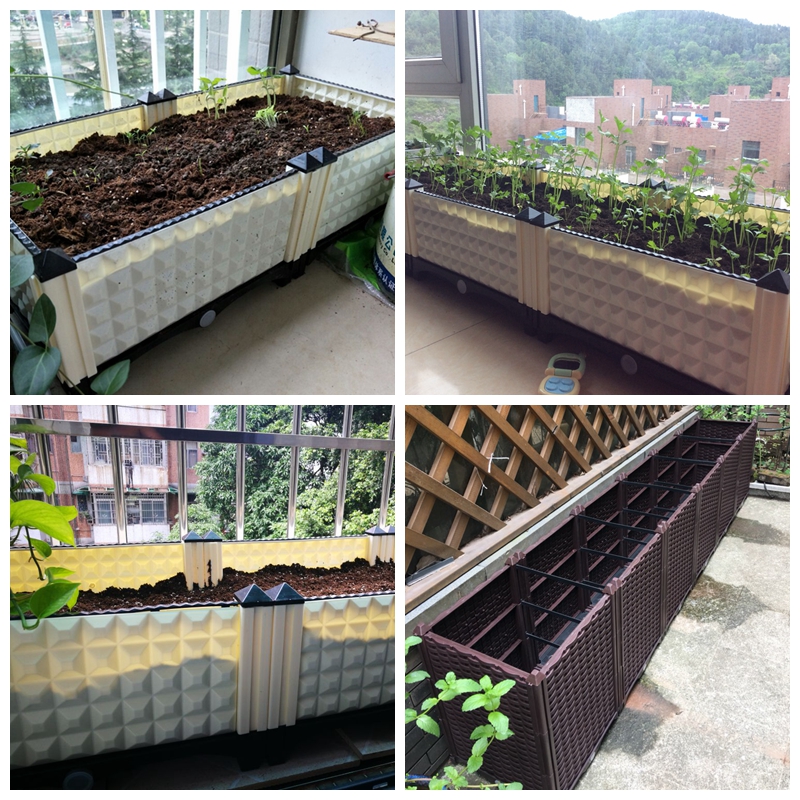 美帮汇加长种植箱阳台种菜盆楼顶蔬菜种植箱特厚塑料花盆全新花种菜箱高清大图