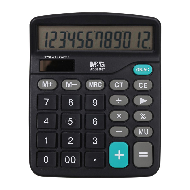 晨光计算器1个*2桌面型双电源大屏幕计算机ADG98837