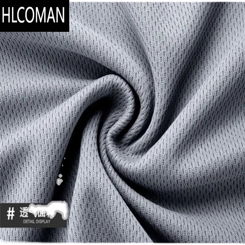HLCOMAN冰丝短袖男士夏季潮流圆领速干冰感衣服运动休闲大码网眼透气t恤