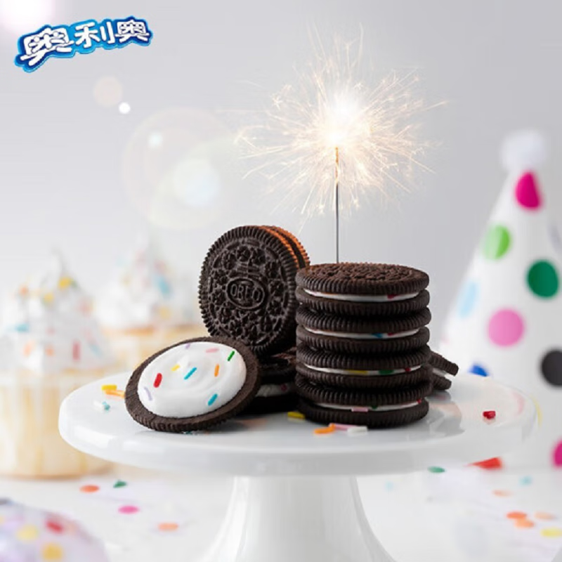奥利奥生日蛋糕味夹心饼干97g*3盒 零食独立小包装下午茶早餐儿童