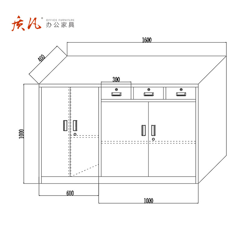 苏宁 质凡 定制不锈钢便民服务柜 1.6米不锈钢柜高清大图