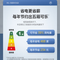 美的(Midea)520升展示柜冷藏保鲜柜饮料柜单门大容量风冷无霜商用立式啤酒柜便利店一级能效ML-568WDGE红色