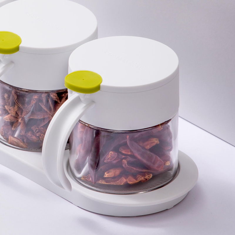 茶花 圆点双组玻璃调味瓶300ml*2个/个高清大图