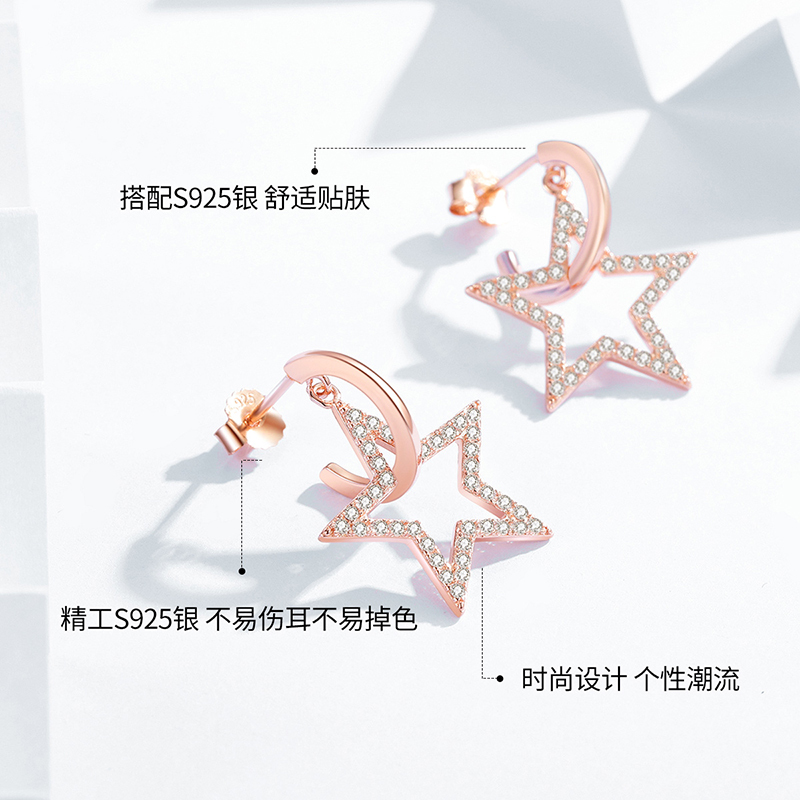 佰色传情夸张设计耳环2020年新款潮时尚气质高级感纯银耳饰女 BYE1017