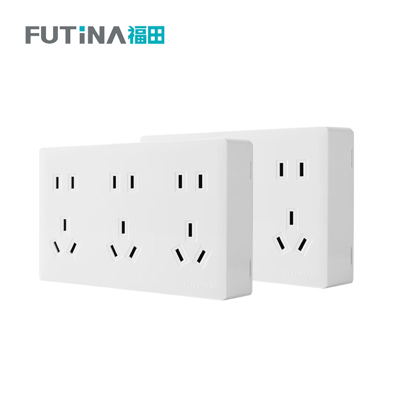 福田 插座 明装开关插座面板明线家用墙壁 明装10A二二二三三三极 单位:个高清大图