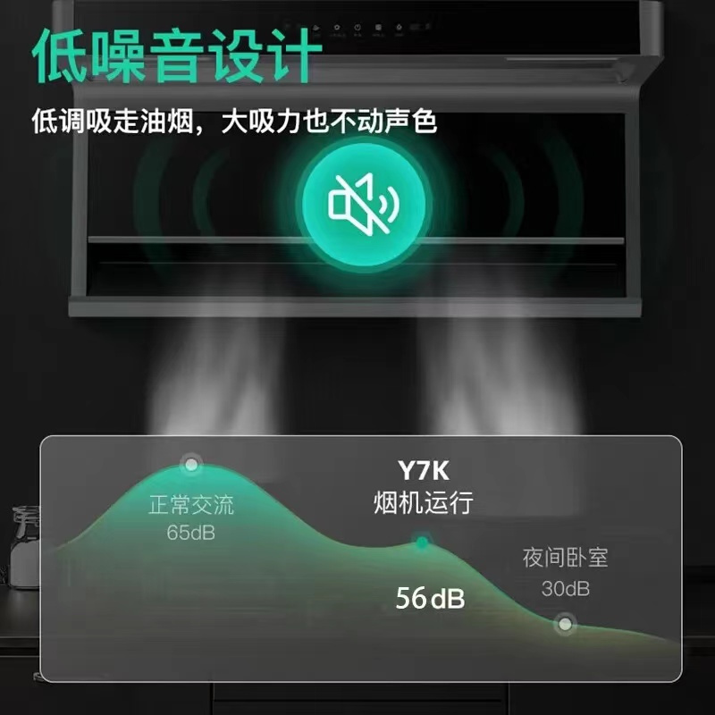 创维(Skyworth)油烟机 顶侧双吸油烟机 T字型抽油烟机 家用20m³/min大吸力体感智控CXW-285-Y7K