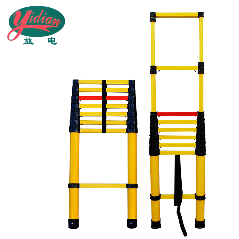 益电 玻璃钢伸缩梯(竹节梯) 5米 架高清大图