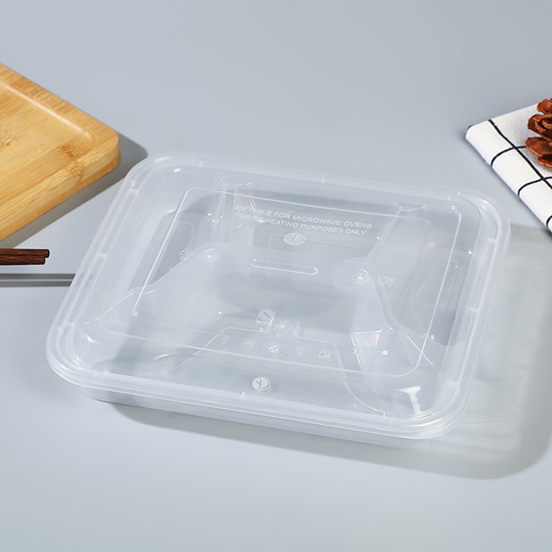 [疆不凡]透明四格餐盒1000ml*150个/箱高清大图