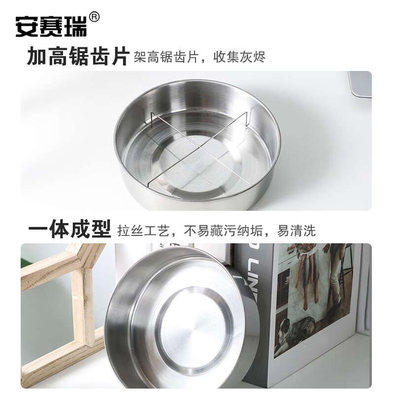 安赛瑞 蚊香盒 蚊香架 不锈钢檀香盘托盘 带盖防蚊香盘 网格款 711092高清大图
