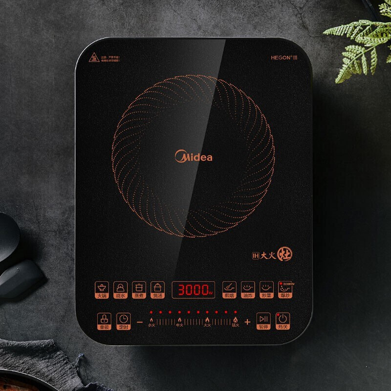 美的/Midea C30-IH3002 3000W大火力 十档滑控 IH立体匀火电磁炉 黑色(单位:台)