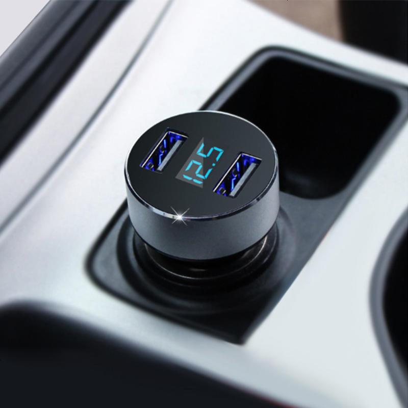 韩国现代手机车载充电器插头汽车用多功能车充一拖二点烟器双usb