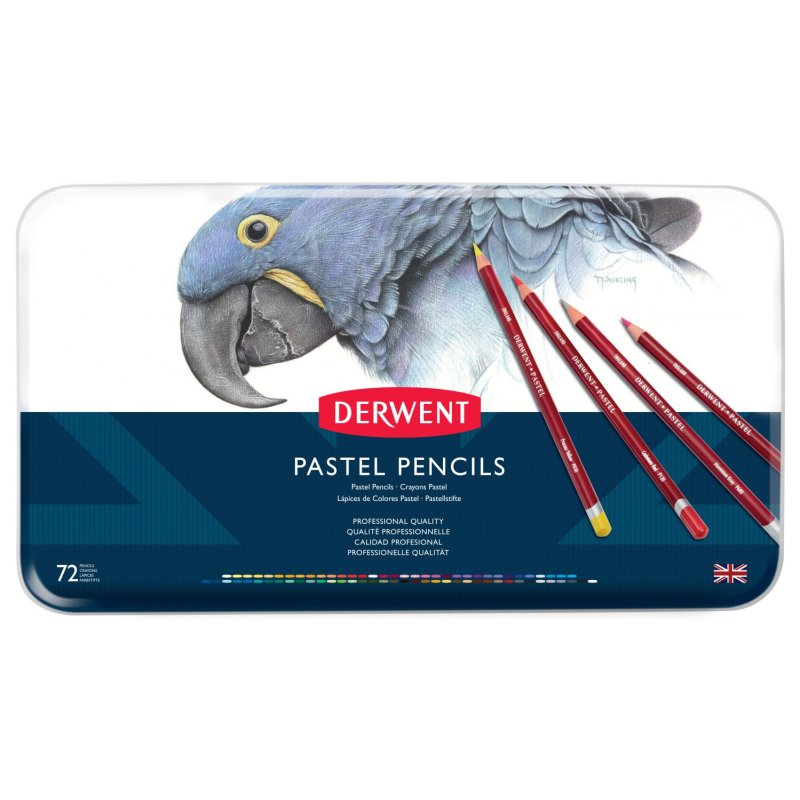 DERWENT Pastel Pencil 72 英国进口得韵 72色粉彩铅铁盒套装 具有铅笔的简便性以及粉彩的鲜艳度