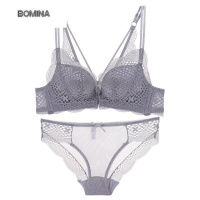 波迷娜（BOMINA)品牌文胸薄款内衣女无钢圈聚拢上托前扣美背性感文胸套装薄款调整型小胸胸罩