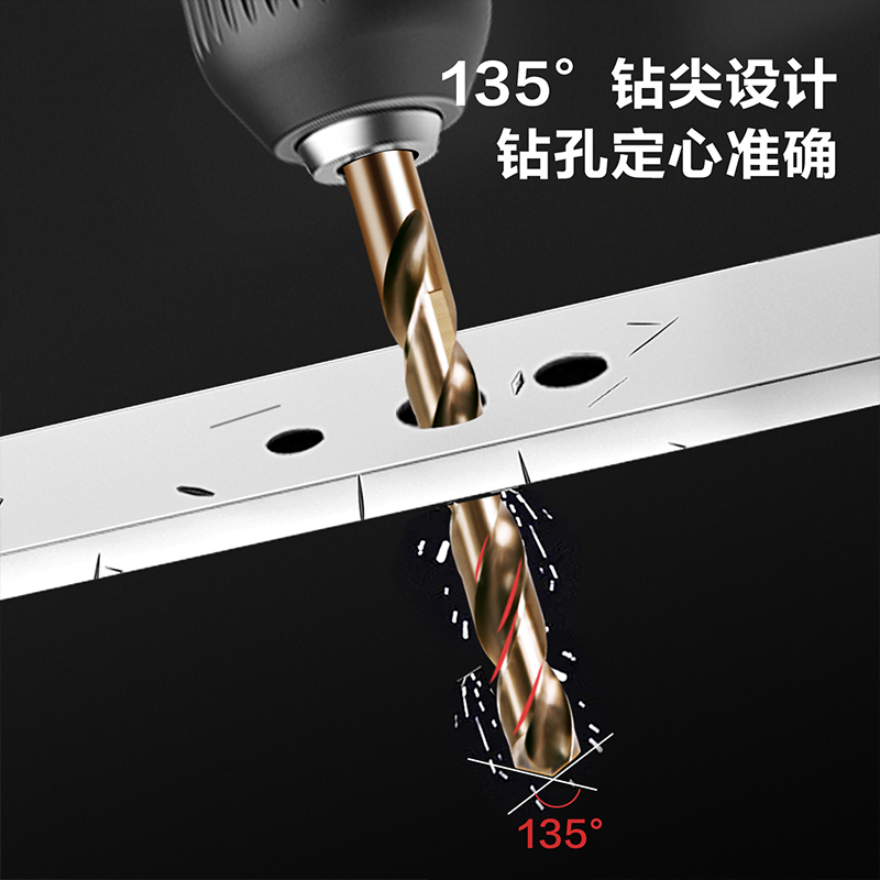 得力(deli)DH-MH057025G 直柄麻花钻2.5mm_HSSCO 黄色 1支高清大图