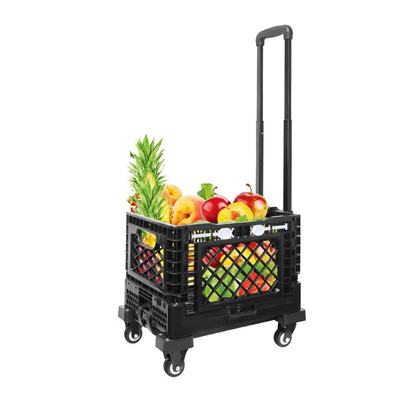 新越昌晖 手拉车行李车便携拉杆车折叠小推车小拖车手推车家用买菜车带框围栏平板车拉货车 承重约200斤 L017高清大图