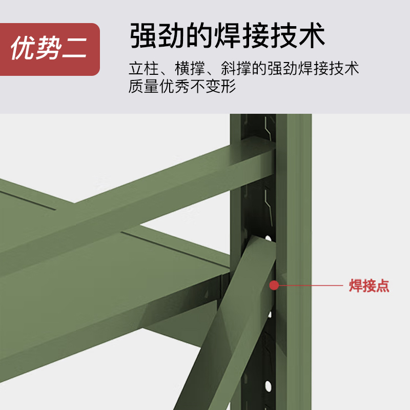 尔迈 移动带网仓储货架物资存放架军绿色装备架2*2*0.6m 300kg/层高清大图