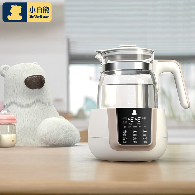小白熊恒温多功能水壶智能家用玻璃养生壶1.2LHL-0857