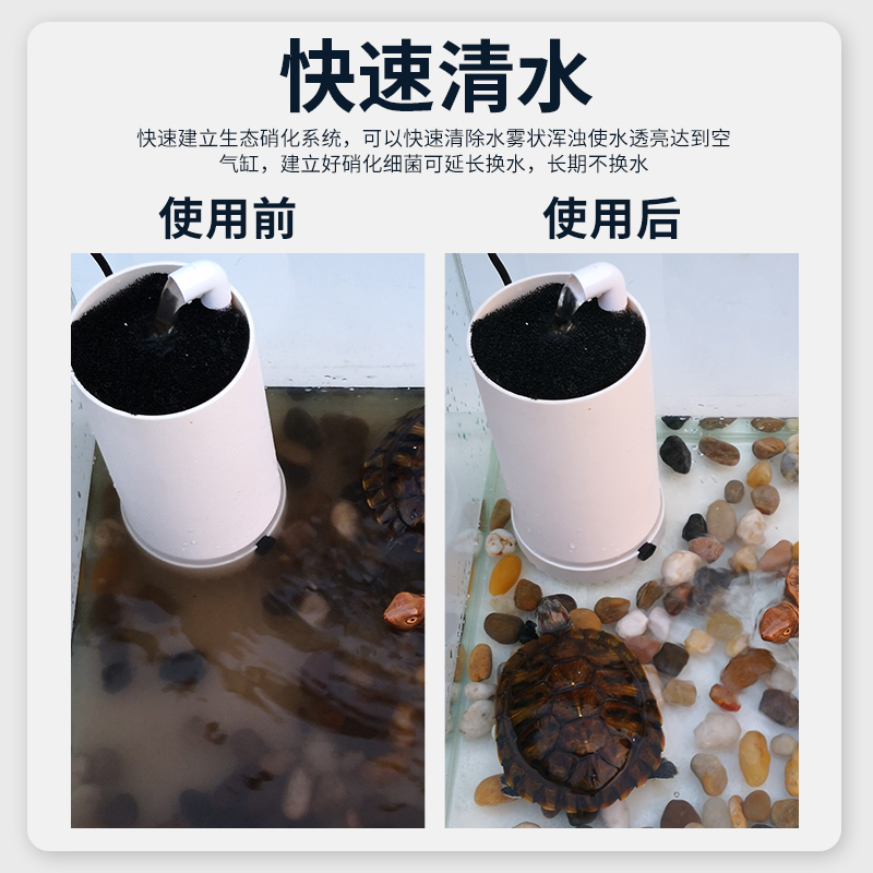鱼缸乌龟缸鱼盆低水位过滤器三合一净水循环自制免换水内置过滤桶高清大图