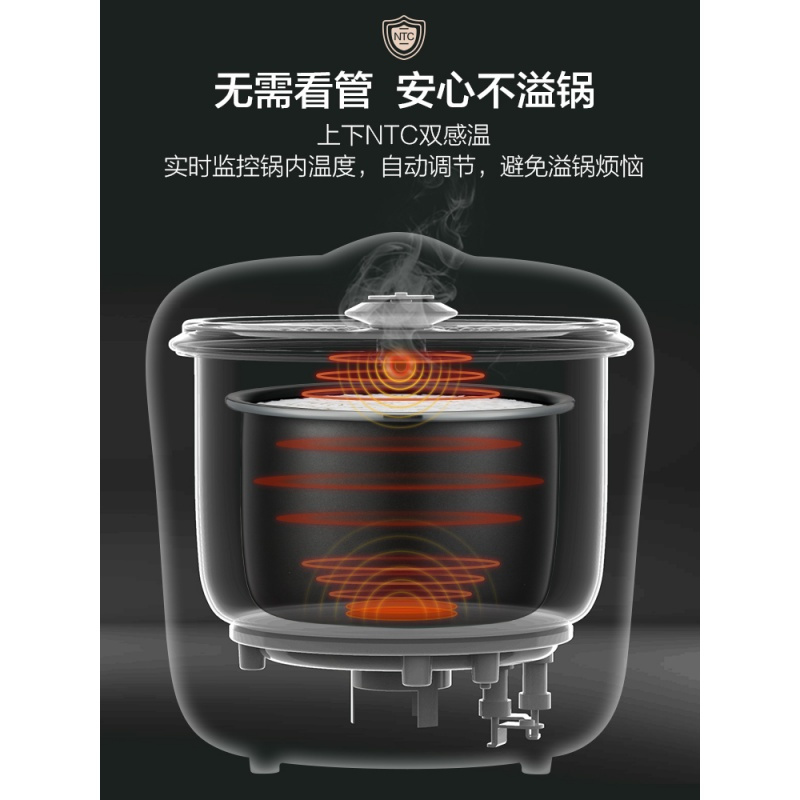 小熊(Bear) 电饭锅 电饭煲多功能小型家用1-2人电饭锅小智能宿舍迷你煮饭锅1.2L 粉色 白色 粉色
