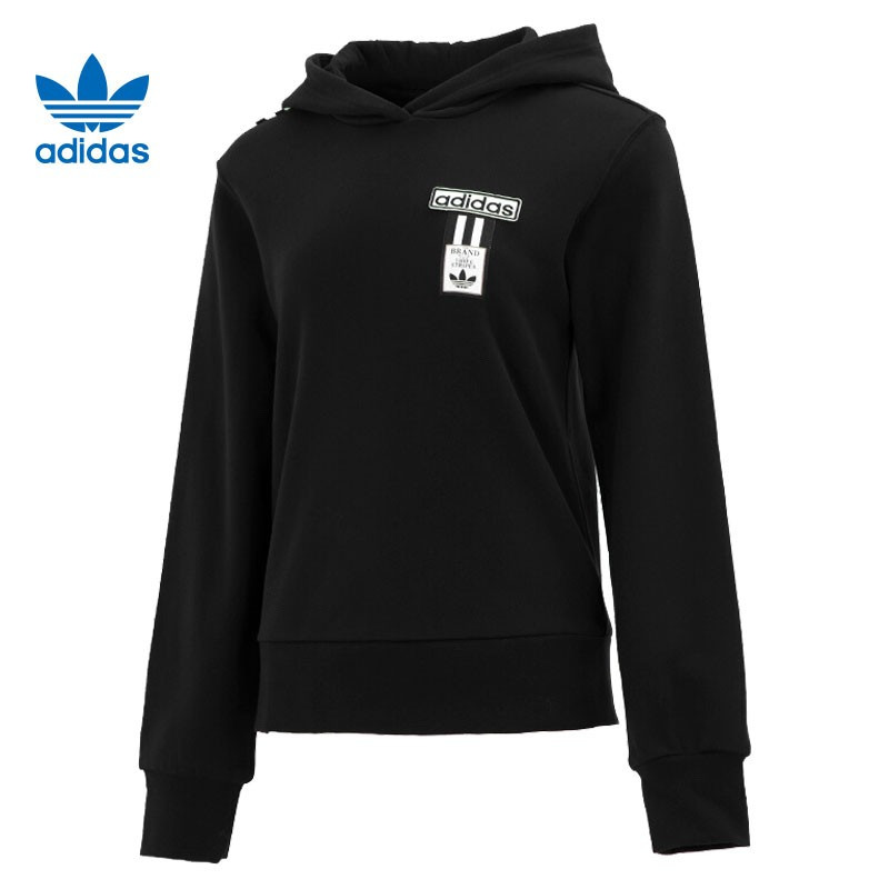 阿迪达斯(Adidas)三叶草女子运动休闲连帽套头衫卫衣 背开纽扣运动连帽卫衣套头衫 HH9449