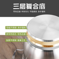 加厚不锈钢锅汤锅蒸锅家用小汤锅双耳煮锅燃气电磁炉专用煲汤炖锅家菱