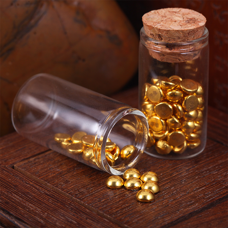 新金珠宝黄金足金au9999金豆豆小金珠存钱罐付款后72小时内发货