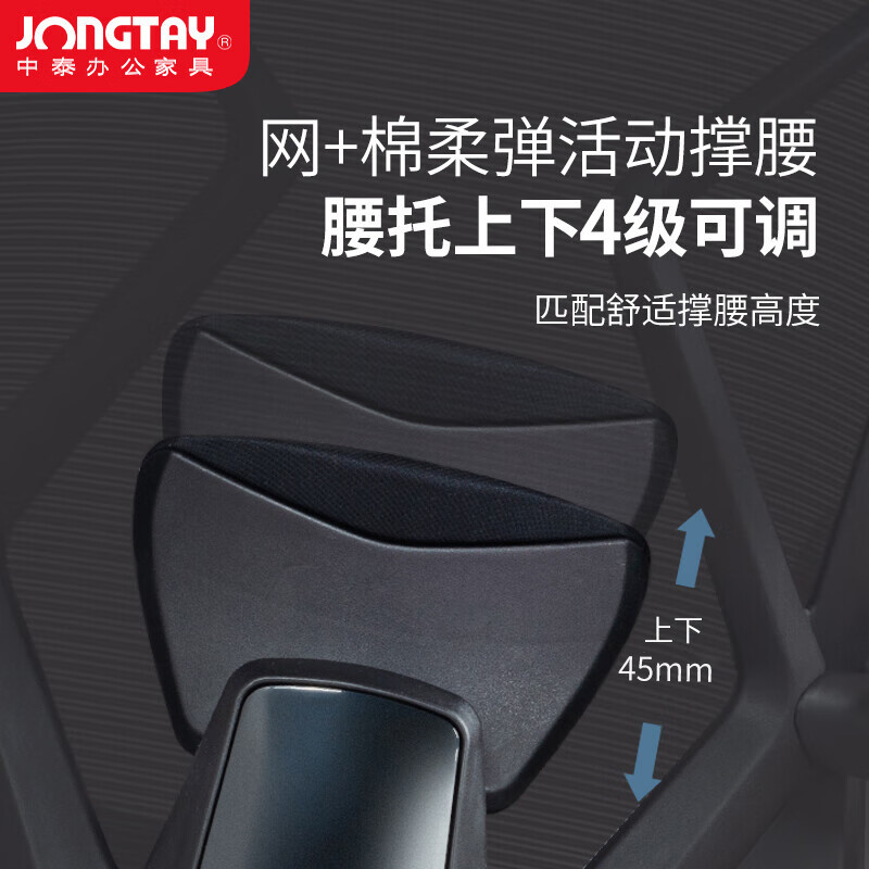 中泰(jongtay)WT-0561 办公椅可躺午休午睡椅 人体工学椅电脑椅子家用学习椅 转椅座椅 鱼骨腰蓝色高清大图