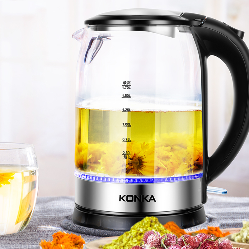 康佳(KONKA) 电水壶 KEK-15DG1720 热水壶高硼硅玻璃电热水壶1.7L KEK-15DG1720
