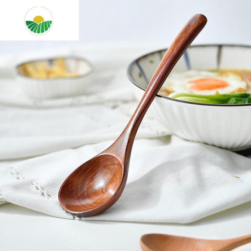 三维工匠汤勺家用盛汤实木拉面勺日式原木泡面勺和风粥勺大号调羹吃面