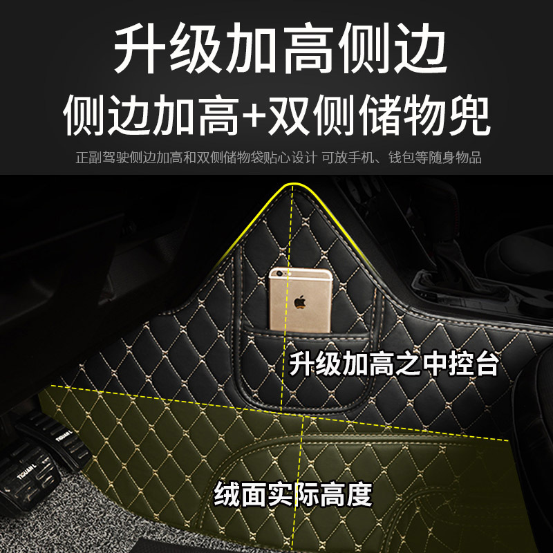 专用于东风奇骏奇峻2019款专用全包围汽车脚垫奇俊19尼桑 [双层包门槛]大红+大红雪妮丝