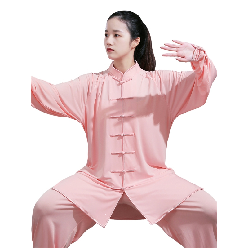 闪电客牛奶丝太极服男太极拳练功服女武术服装表演服比赛服春秋套装