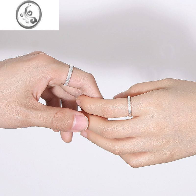 jimi小众设计银银戒指女食指情侣对戒个性时尚男士尾戒潮定制刻字礼物