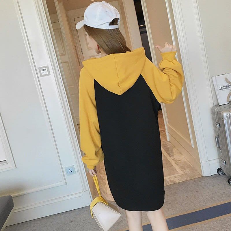 迪鲁奥(DILUAO)孕妇装2021秋冬新款时尚款加绒印花上衣辣妈宽松中长款卫衣图片