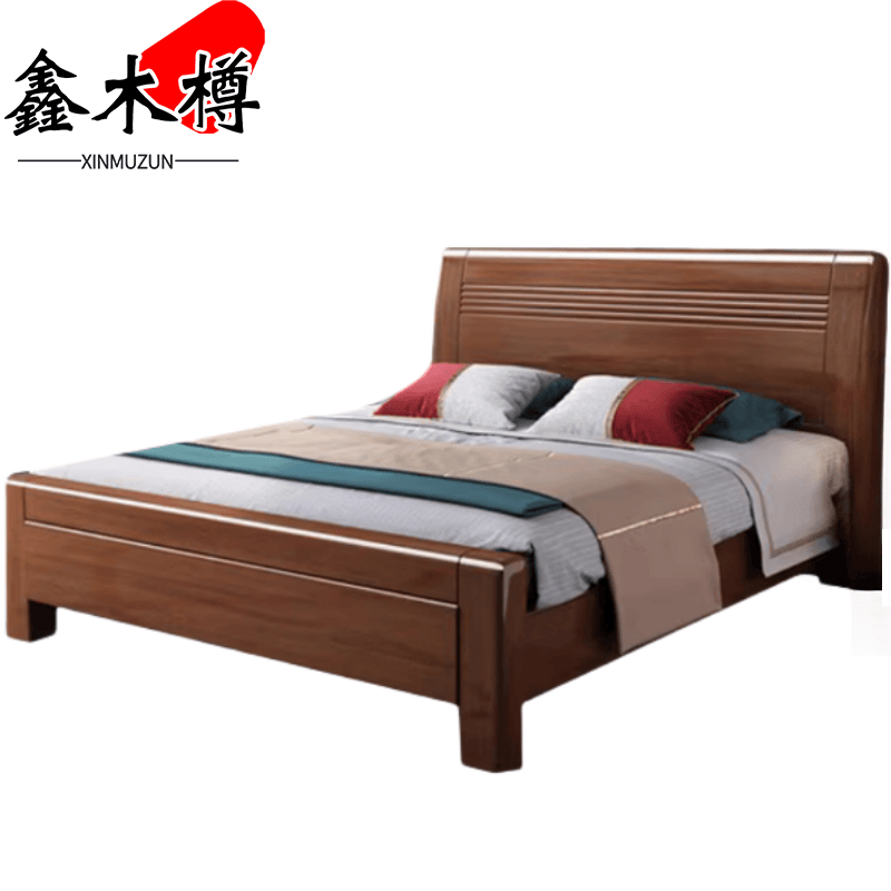 鑫木樽实木床1.5*2米张高清大图
