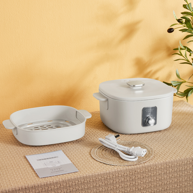 生活元素电火锅2L隔热防烫清洗便捷机械版J12-J9(颜色随机)高清大图