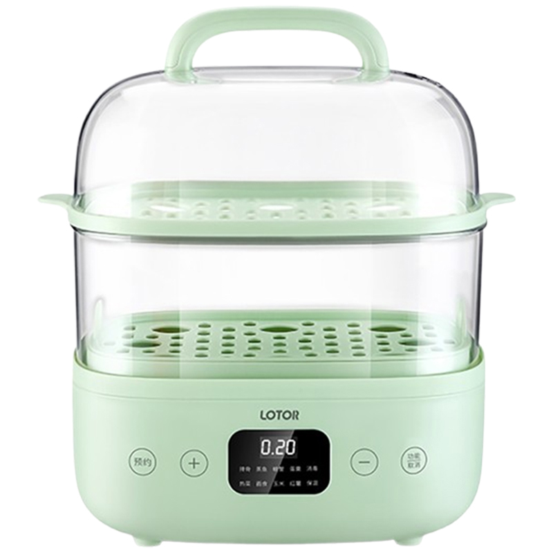 徕多电蒸锅6L大容量功能多样可预约快速蒸汽绿色DZG-1-LS