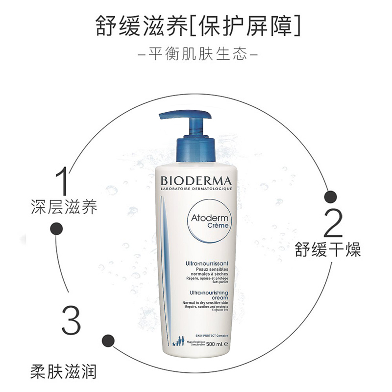 保税仓-法国Bioderma 贝德玛赋妍滋润身体乳嫩肤打造牛奶肌全家可用500ml