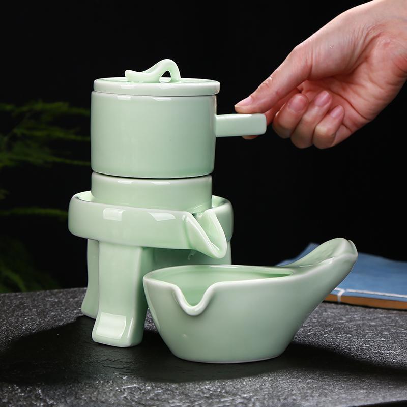 远致(单个泡茶器)时来运转青瓷石磨半全自动功夫茶具懒人泡茶器