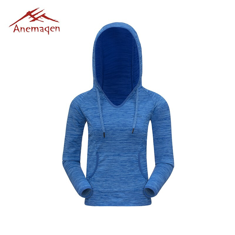 阿尼玛卿/ANEMAQEN帽衫女款V领运动户外跑步帽衫 ATW-1633高清大图