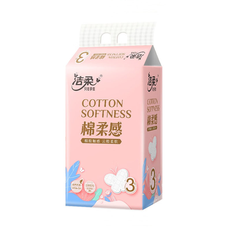 洁柔(棉柔感立体压花软抽)100抽3层3包