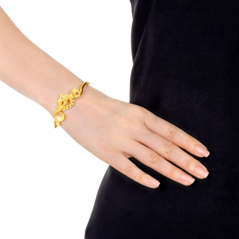 周生生(chow sang sang)珠宝首饰黄金手镯足金龙凤龙手镯女09054k计价