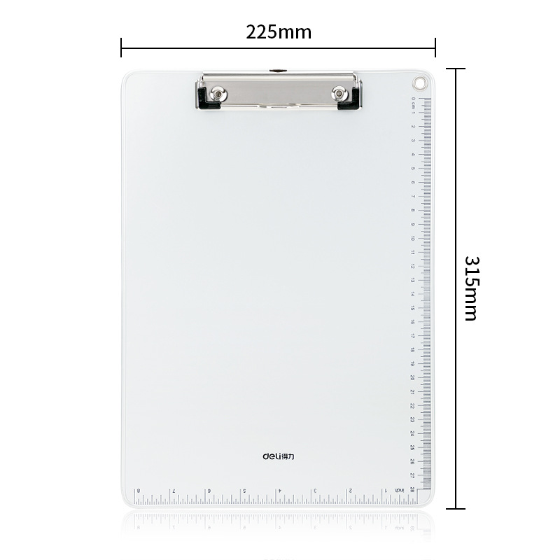 得力(deli) 9256 A4带刻度商务半透明书写板夹 文件夹试卷资料收纳夹高清大图