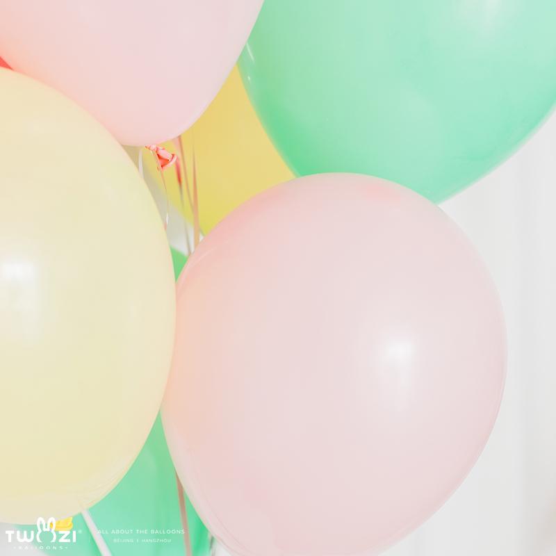 【兔子气球】迷你浅粉baby girl创意生日网红布置装饰用品 气球束