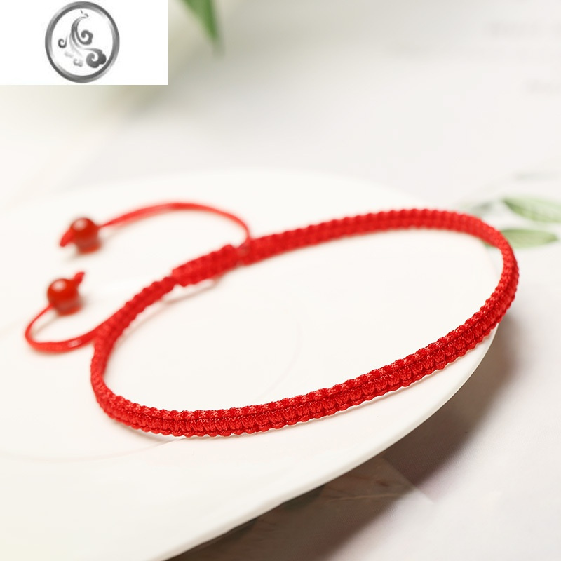 jimi红绳脚链本命年手工编织成品脚绳金刚结平安结女款简约ins饰品