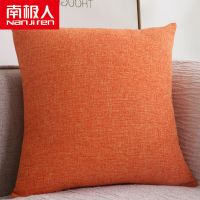 素色混纺棉麻加厚正方形靠枕纯色家用沙发靠垫大抱枕客厅靠背枕垫