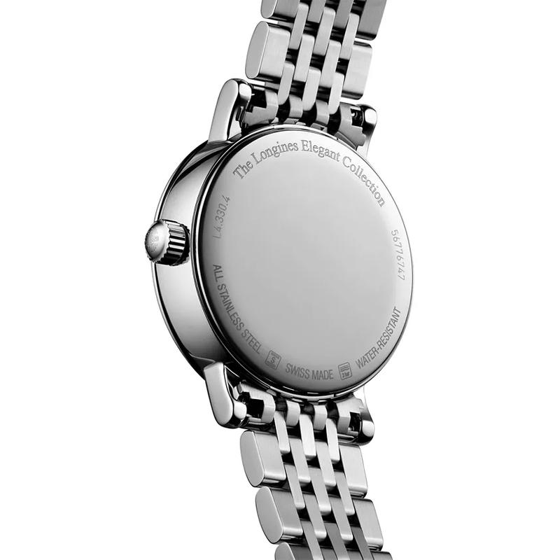 Longines/浪琴女士石英月相功能不锈钢腕表mm白盘防水社交送礼高清大图